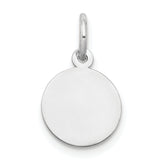10K White Gold Plain .013 Gauge Circular Engravable Disc Charm